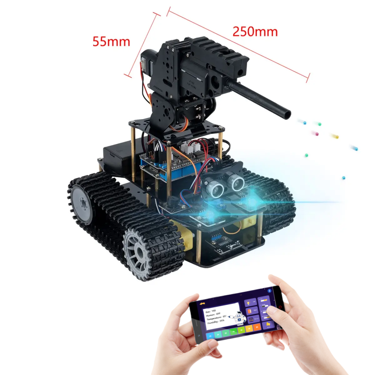 DIY Battle Robot Tank Car Kit Camera Mount Coding Project STEM Learning Gift for Kids Teens Beginners for Arduino