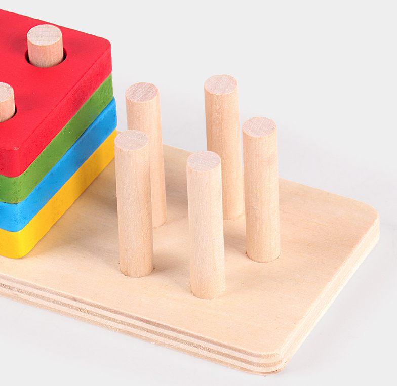 PT Educational Preschool Toddler Toys Shape Color Sorting Block Puzzles for Kids Color Recognition Stacker Shape Sorter Toys
