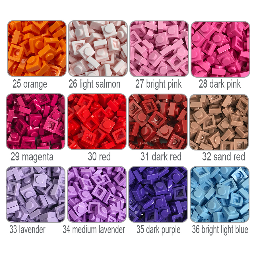 100g About 560pcs Building Blocks 3024 Plate 1x1 Plastic MOC Bricks Parts Pixel Art DIY, Mosaic Art DIY, Compatible with LEG