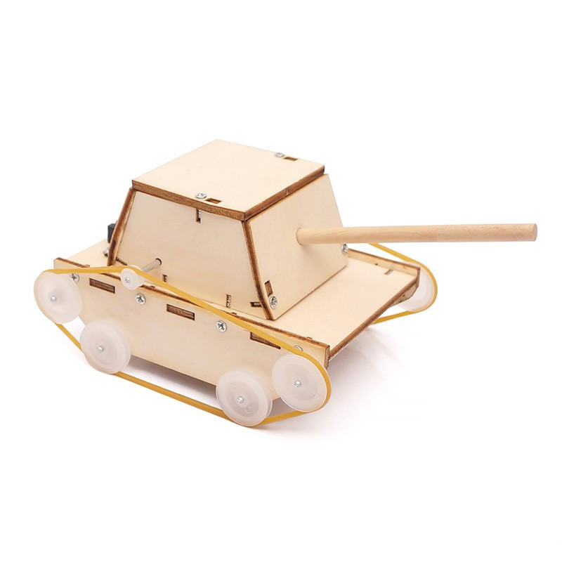 2026 New Fun Diy tank Model Wooden 3d Puzzle Science Experiment Kits Kids Toys