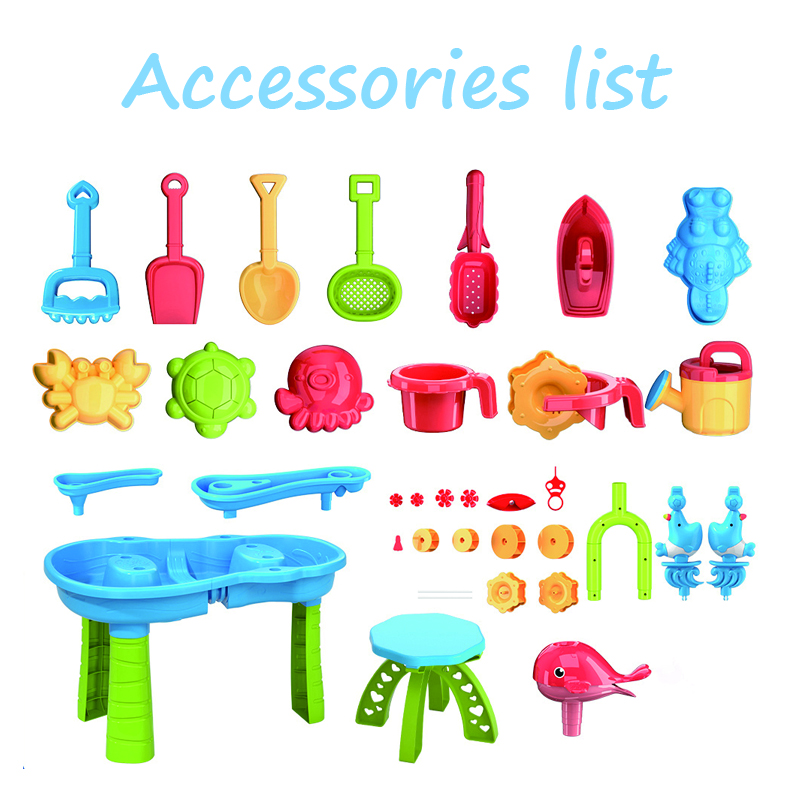 Summer Outdoor Playing Toy Water Table for Kids Children Beach Table Toy with Full Accessories