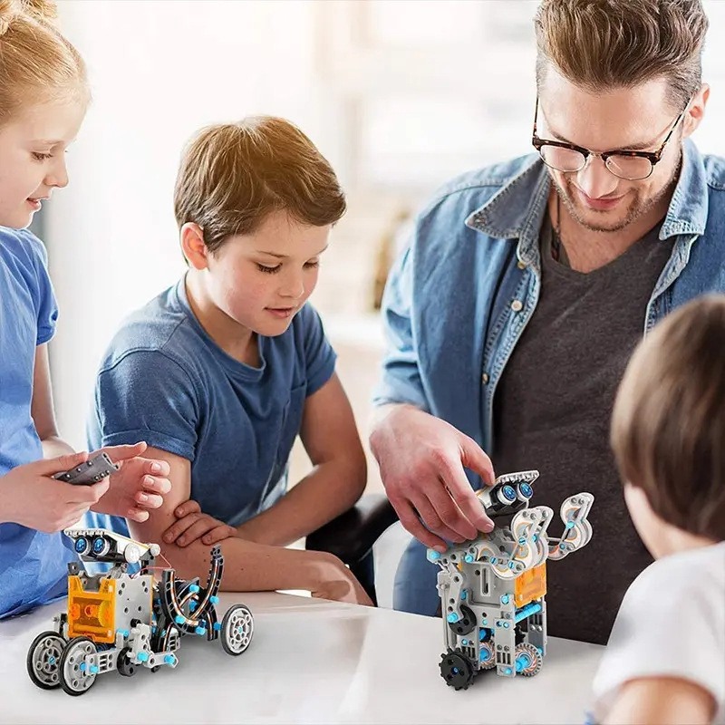 ARYDA Cross-border Scientific Experiment 13-in-1 Solar Robot Lunar Exploration Fleet Model Assembled Plastic Outdoor Toy for