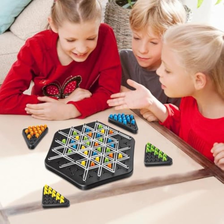 New Geometry Desktop Puzzle Interactive Toy Chain Triangle Chess Plastic Game Exercise Thinking Educational Toys for Kids QY