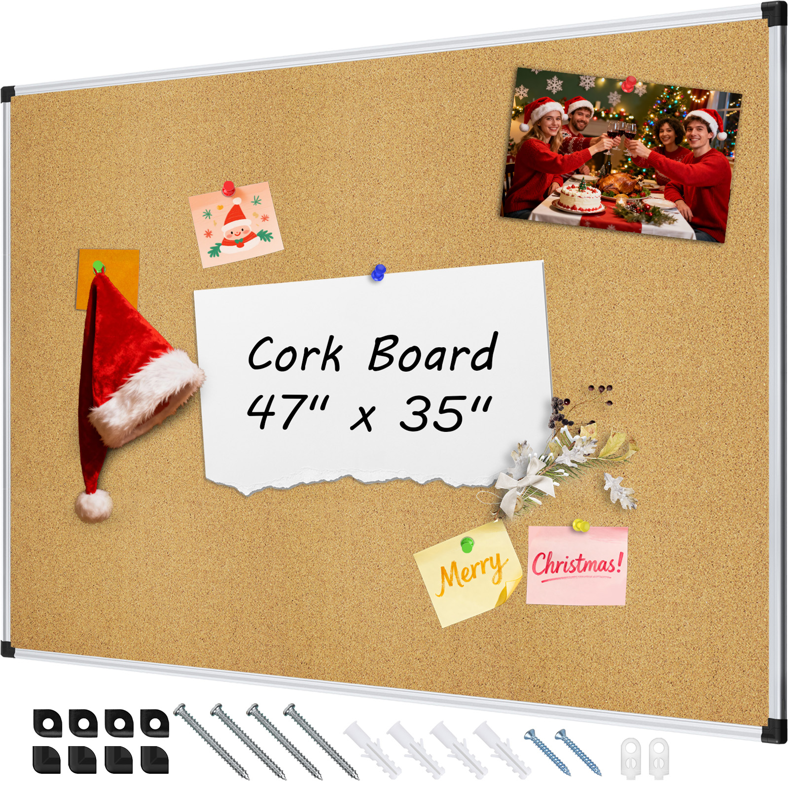 School Classroom Teaching Whiteboard Cork Combo Board Magnetic Memo Notice Board Large Wall Mounted Education Presentation Board