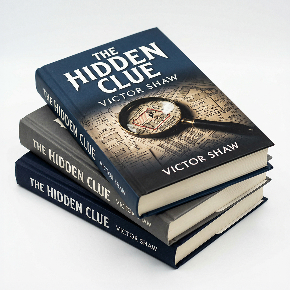 Vintage Bookshelf Board Game Clue Hidden Clue Mystery Game Linen Book Box Case Hard Cover Offset Printed Paperboard Components
