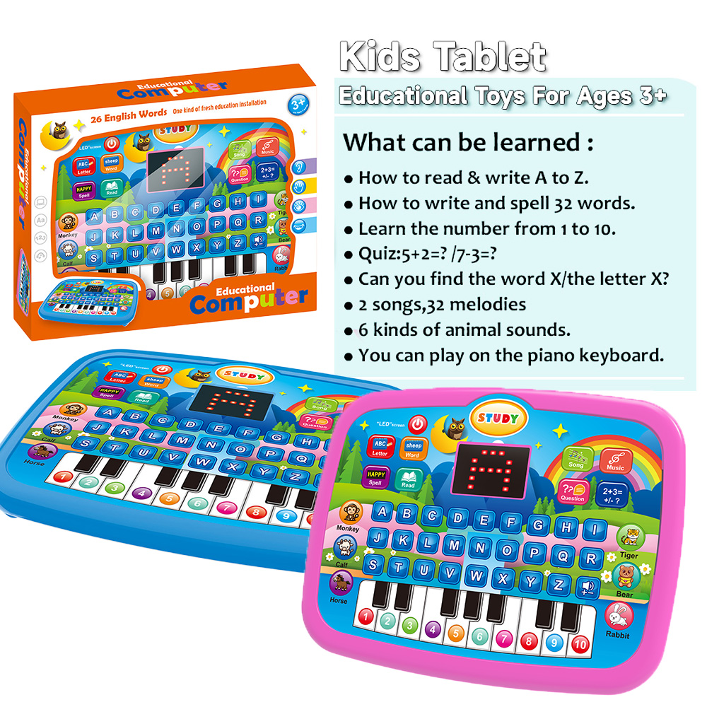 Early Educational Mini Electronic Learning Machine Musical Toy for Kids-Multi-functional Plastic Battery Powered Sound Light