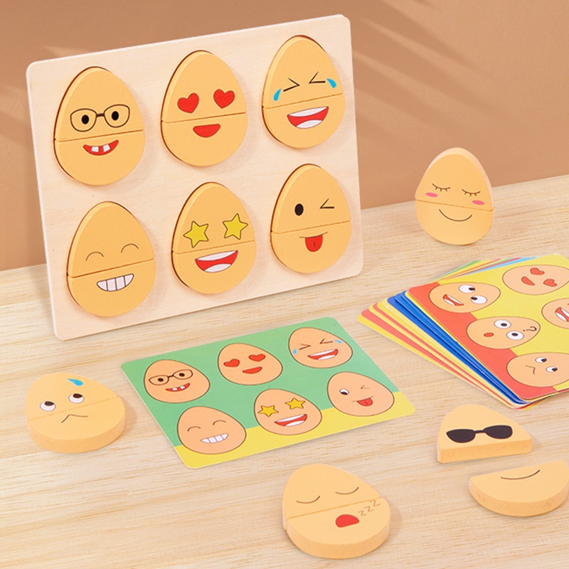 Interactive Wooden Egg Matching Game for Children Fun Early Education &amp; Concentration Training Educational Toys