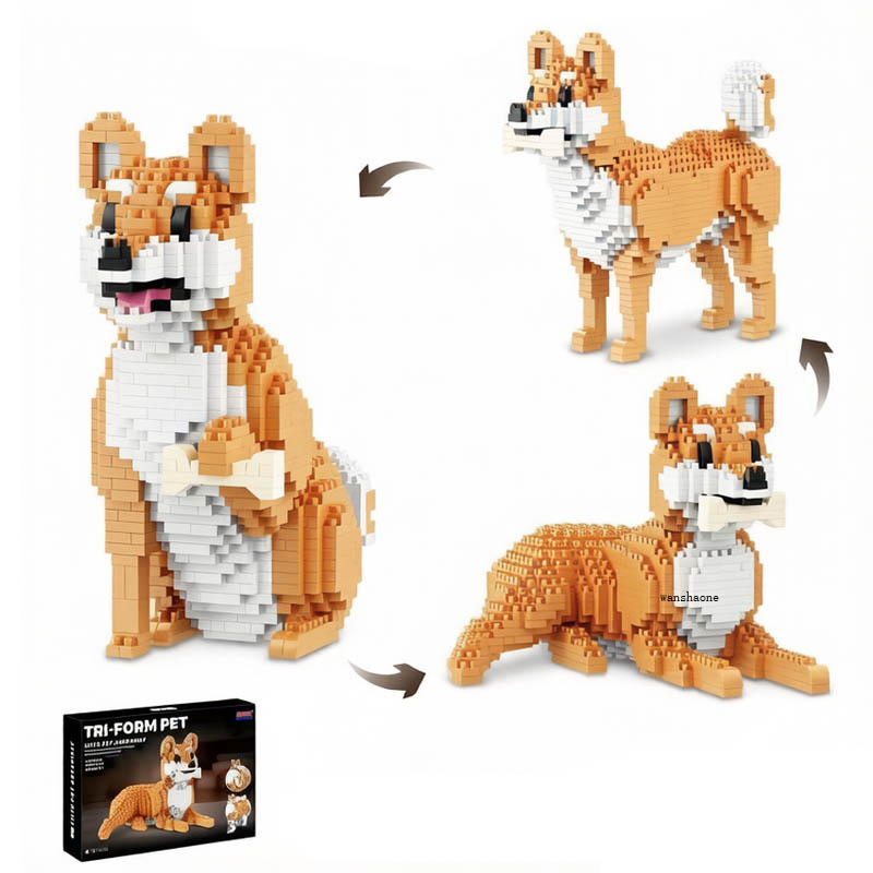 Balody Building Blocks Tri - Form Pet Dog Assemble Creative Building Set with Multiple Shapes for Kids