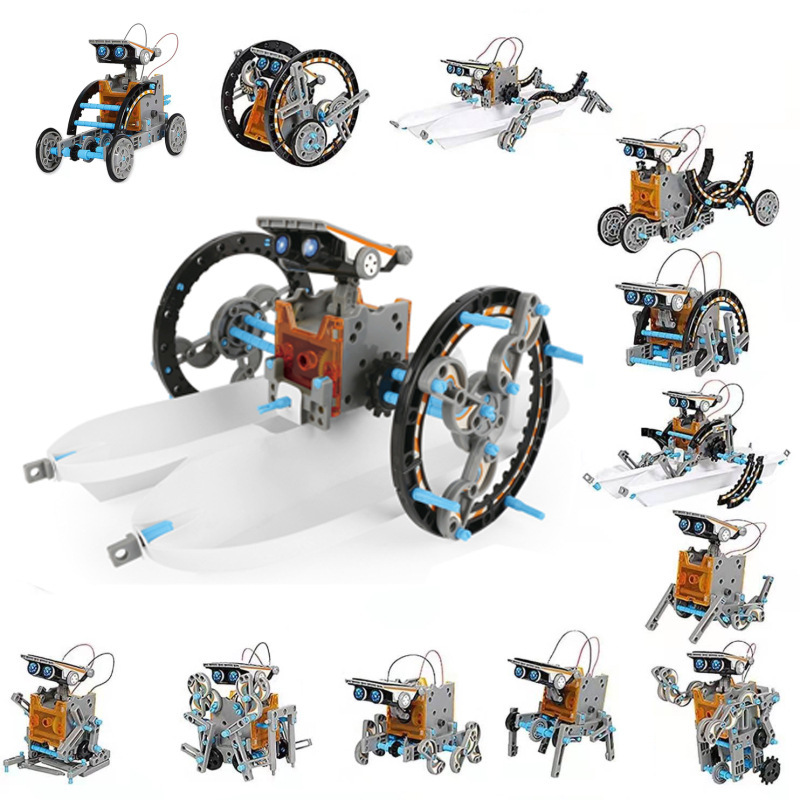 ARYDA Cross-border Scientific Experiment 13-in-1 Solar Robot Lunar Exploration Fleet Model Assembled Plastic Outdoor Toy for