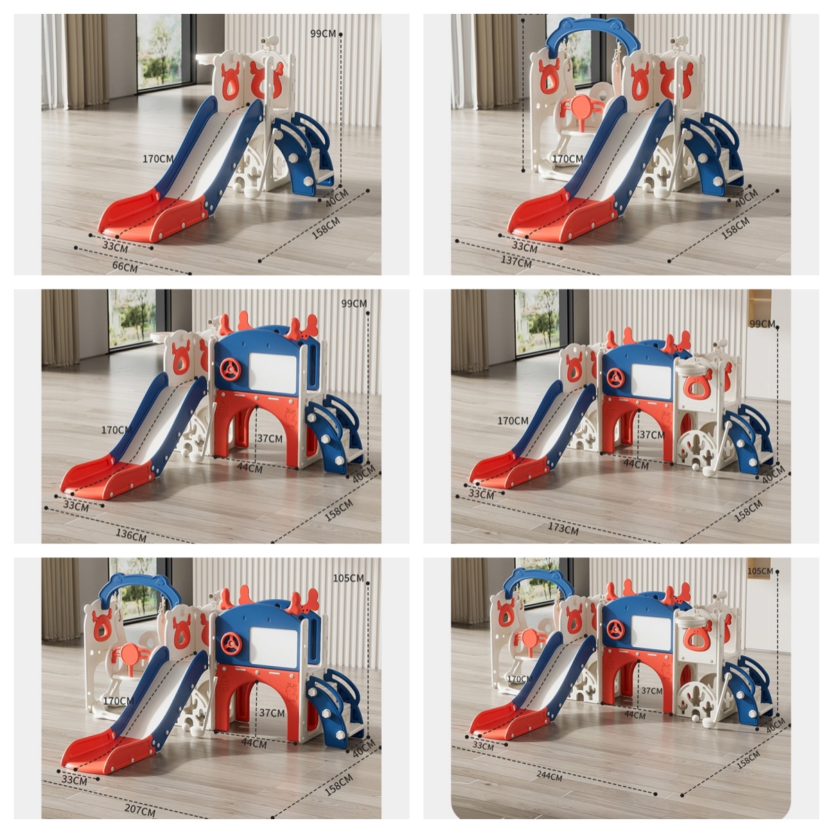 Children's Plastic Slide Climber Kids Play Set Toddler Swing Slide Set Indoor Playground Equipment <100kg Daycare Backyard