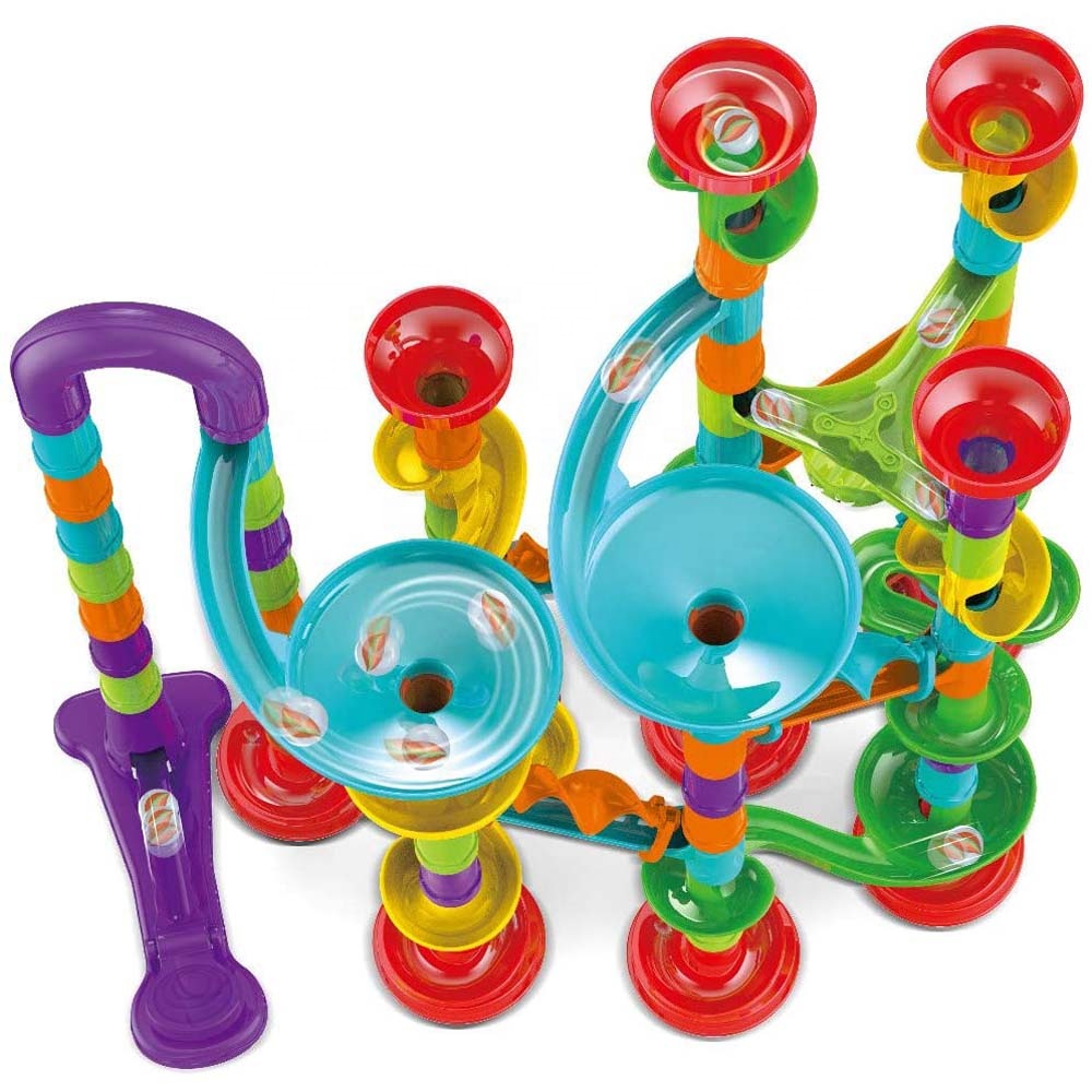 2025 STEM Learning Educational Marble Run Set 113pcs Plastic Construction Building Blocks Kids Maze Race Games