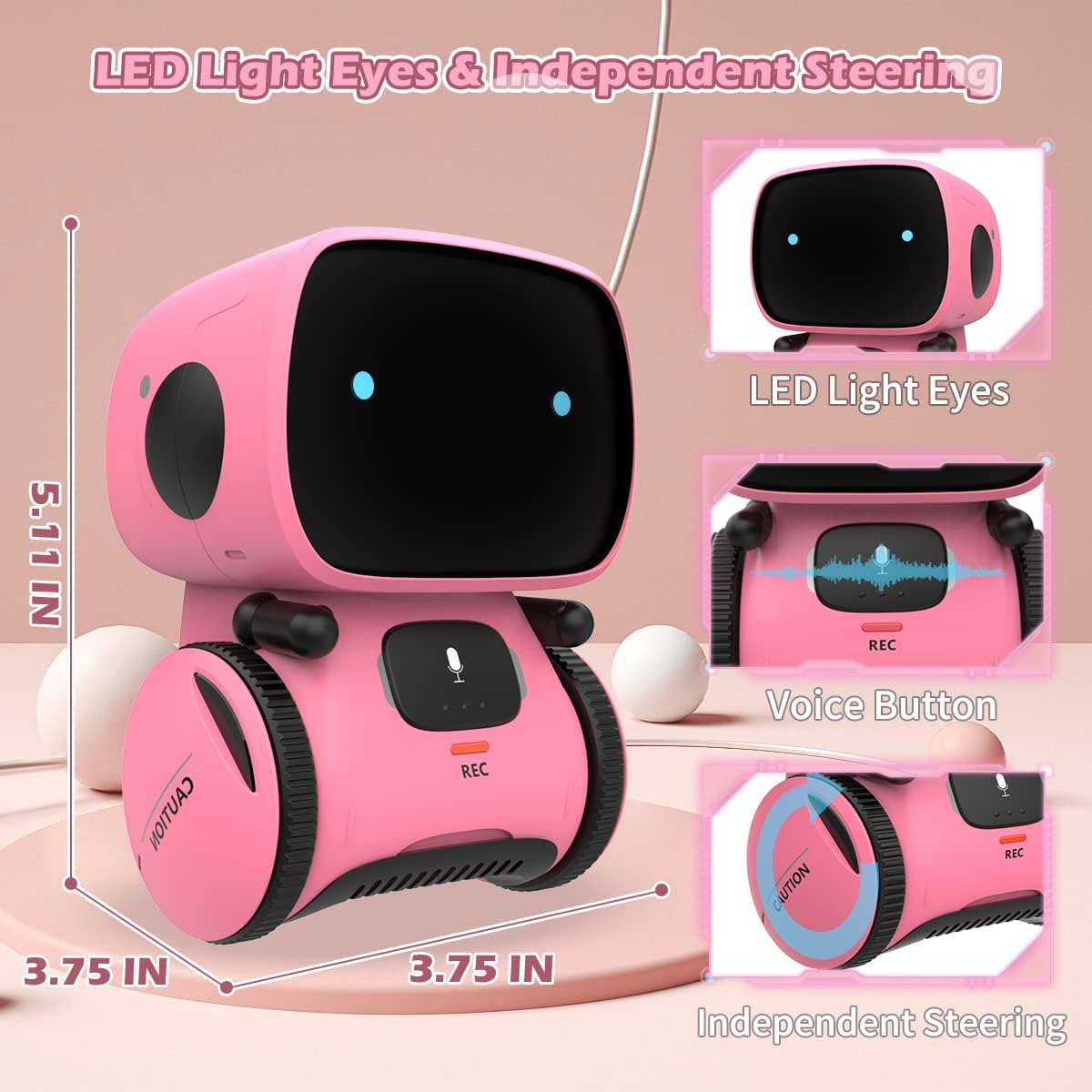 Kids Robot Toy Interactive Smart Robot with Voice Control Talking Dancing Learning Touch Sensor Compact Educational Portable Toy