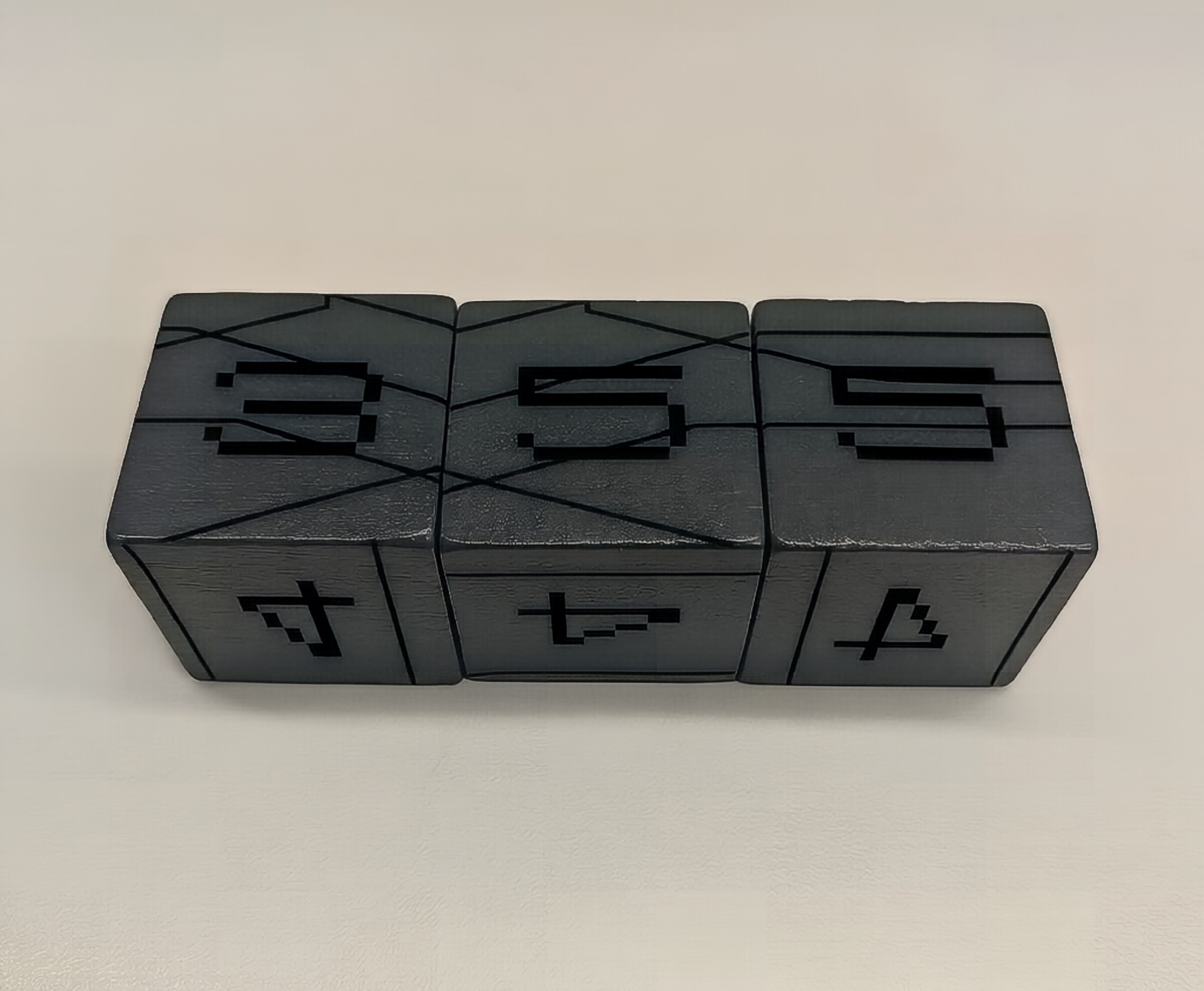 DIY Handmade Wooden Geometric Cube Letter Blocks Desktop Toy Modular Word Puzzle Pixel Art Dice Math Manipulatives Accessory
