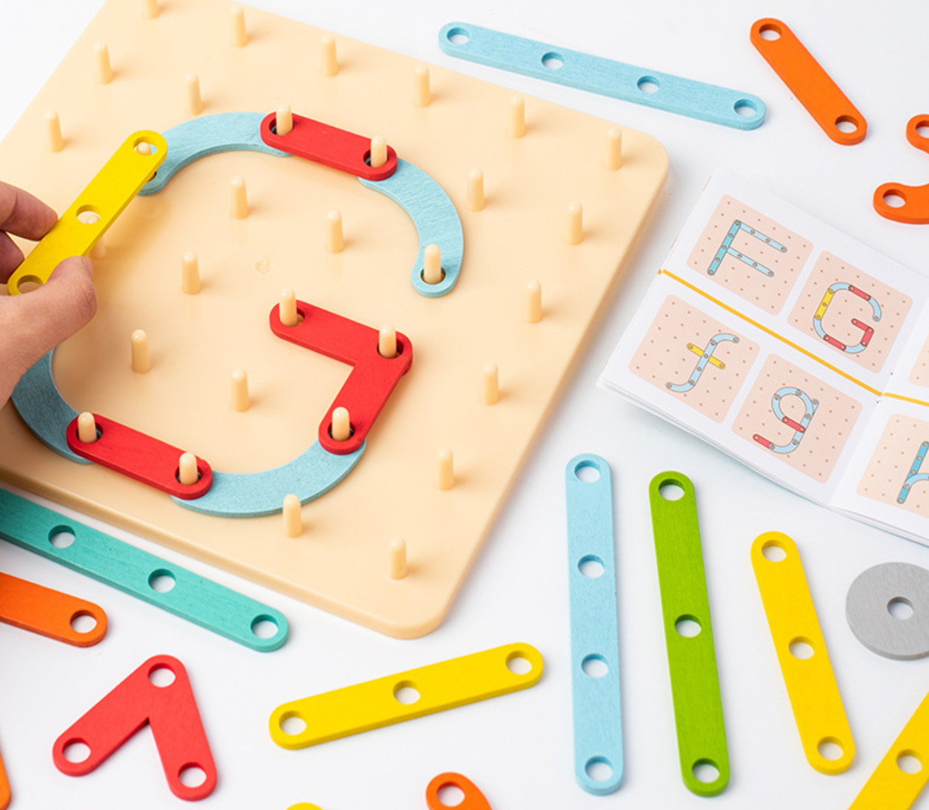 Montessori Versatile Shape Building Column Educational Toy Animals Nature Theme Wooden 40-Piece Jigsaw Puzzle for 4-6 Year Olds