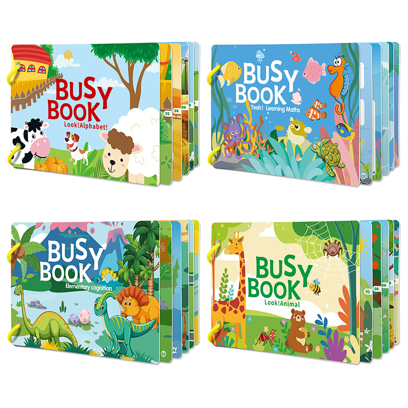 Montessori Busy Book: Preassembled Sensory Toy for Autism &amp; Fine Motor Skills,Preschool Binder,Homeschool Supplies.