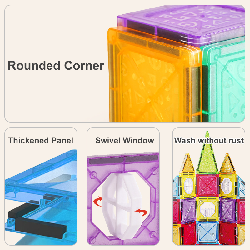 Best Selling 110 PCS 3D Colorful Plastic Magnetic Building Blocks For Early Education Children's Toy Sets