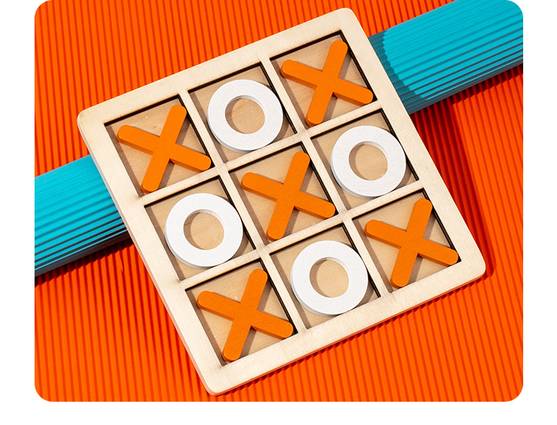 Wooden Educational Wholesale Tictactoe Board Puzzle Game Kindergarten Logical Thinking Training Toys for Kids