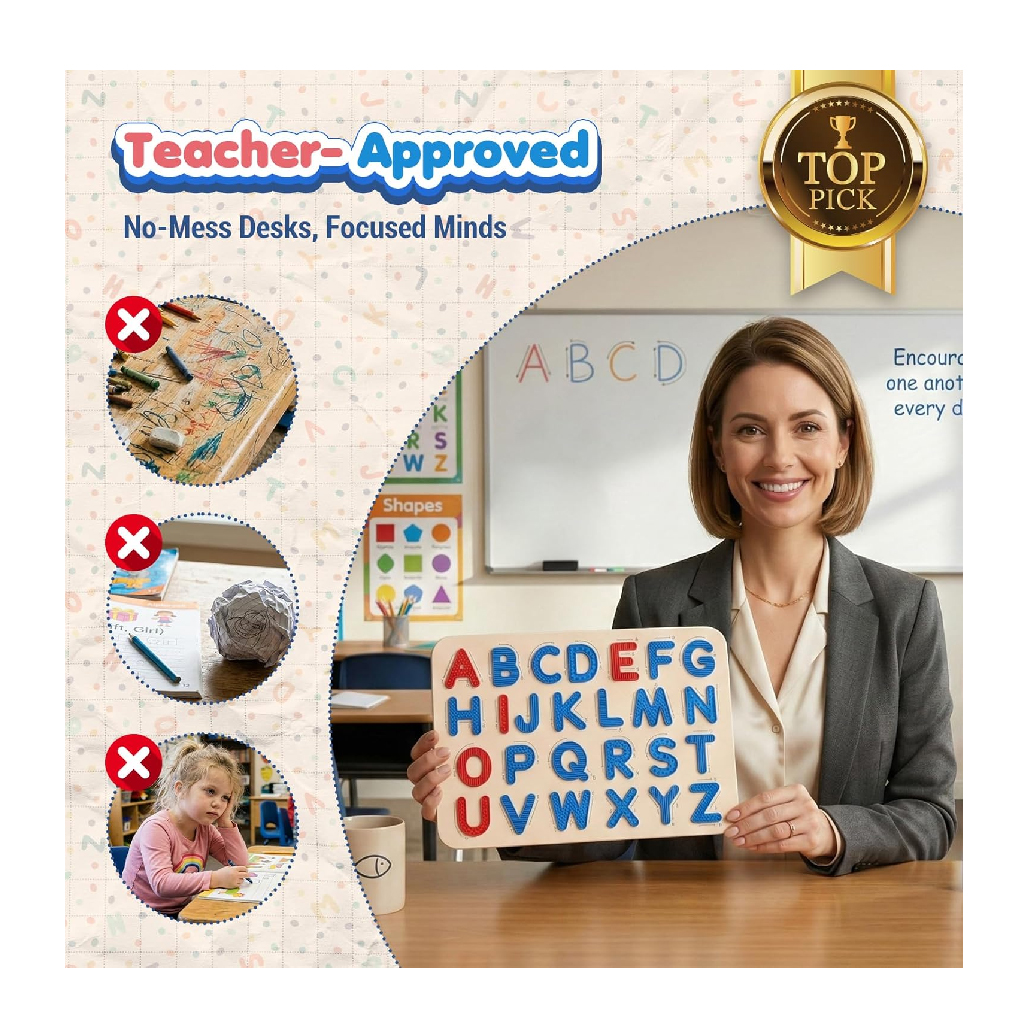 Silicone Letter Tracing Pad Double-Sided Textured Sensory Toys Learning Focus Preschool Learning Activities for Toddlers Kids