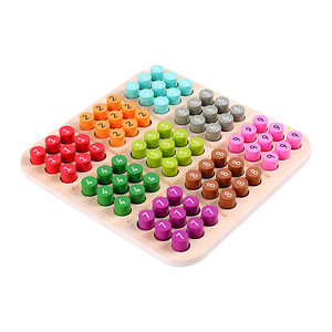 Montessori Wooden Sudoku Board Game Indoor Children's Intelligence Toy For Kids Adults Puzzle Table Play With Plastic Material