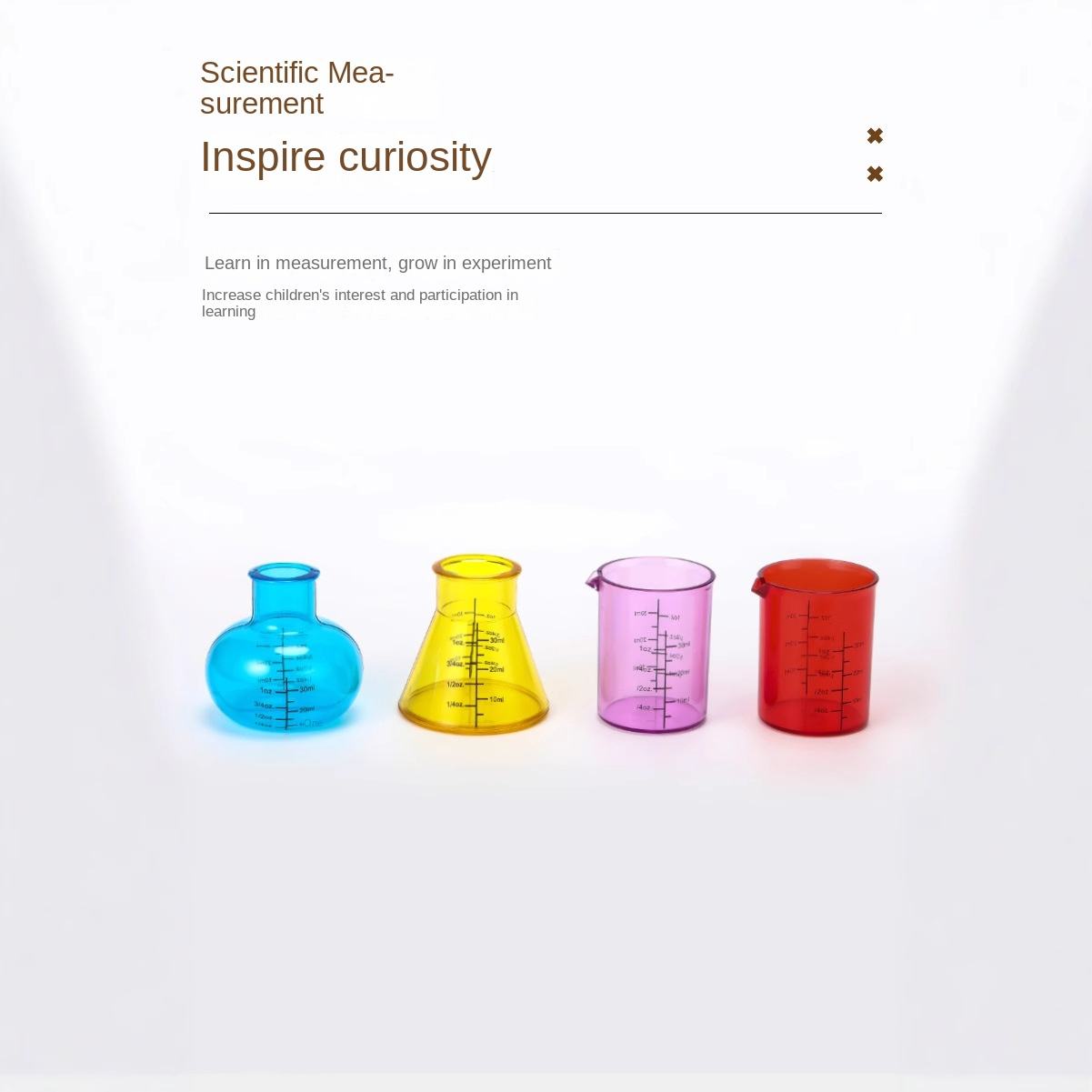 Colorful Plastic Measuring Beaker Set Kids Lab Experiment Tool Montessori Sensory Teaching Aids