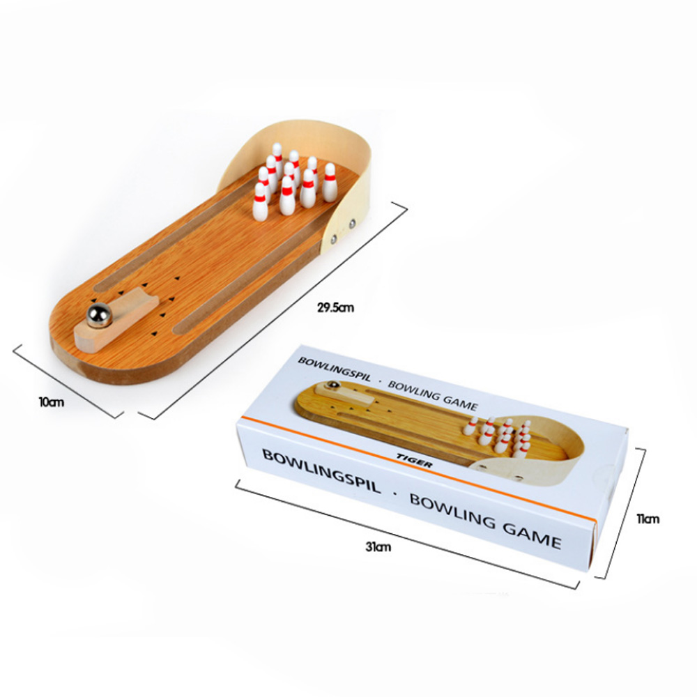 LZY721 Hot Sale Wooden Toys Mini Bowling Toy Wooden Bowling Table Game Children's Educational Toys