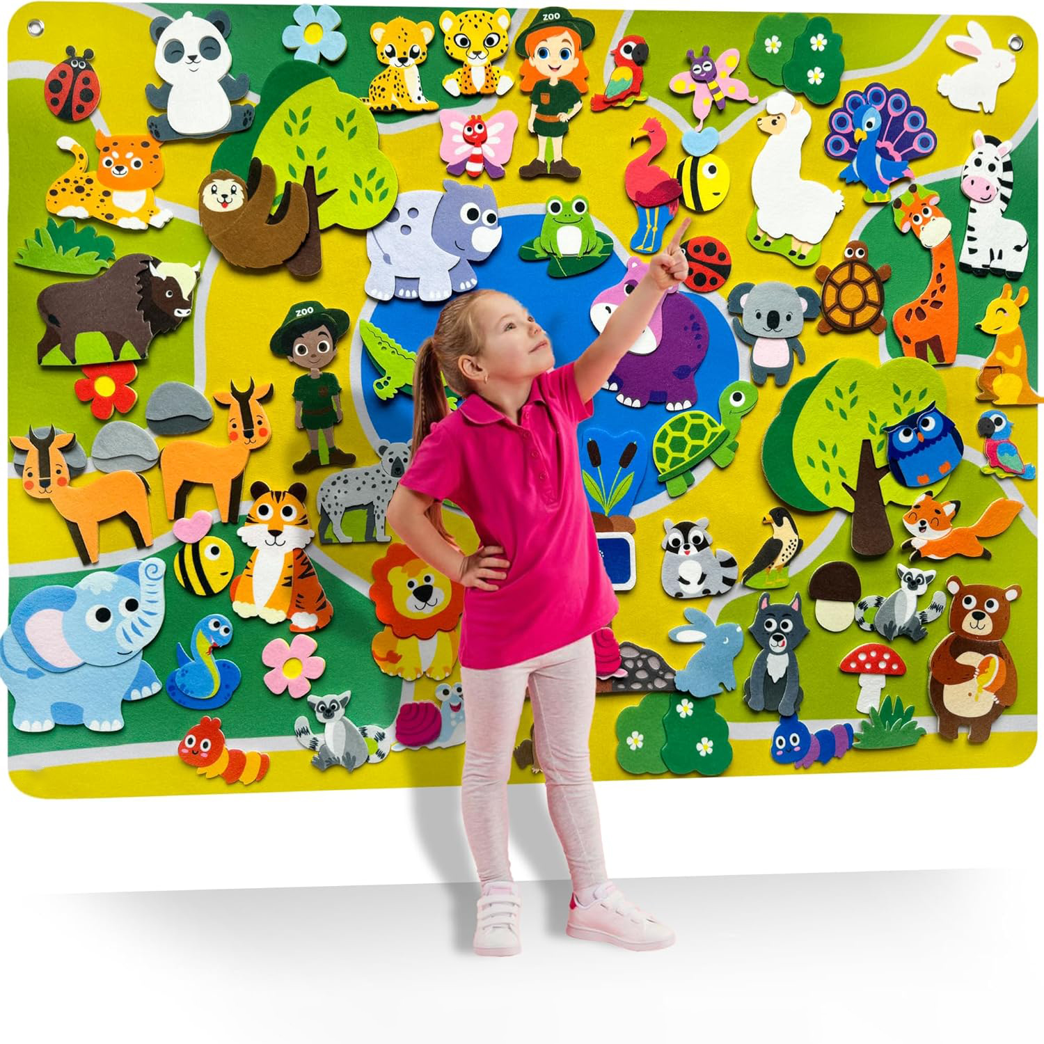 Montessori Farm Animals Felt Board Preschool Learning Educational Play Mat Toy Set for Kids Interactive Early Learning Kit