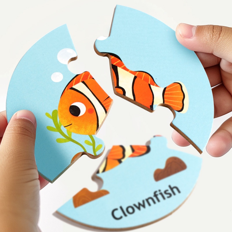 New Design Puzzle Game Wooden Pair Animal Matching Puzzle Interactive Focus Logic Training Educations Toys for Kids Children