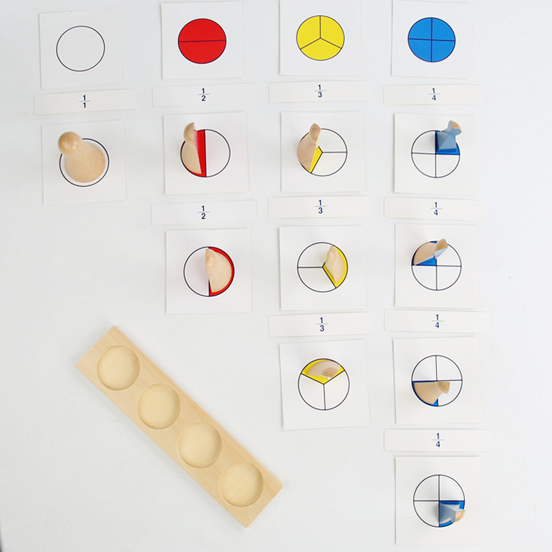 Montessori Educational Aids Unisex Wooden Toys Fraction Figure Set for Kids Math Learning Direct Supply From Manufacturer