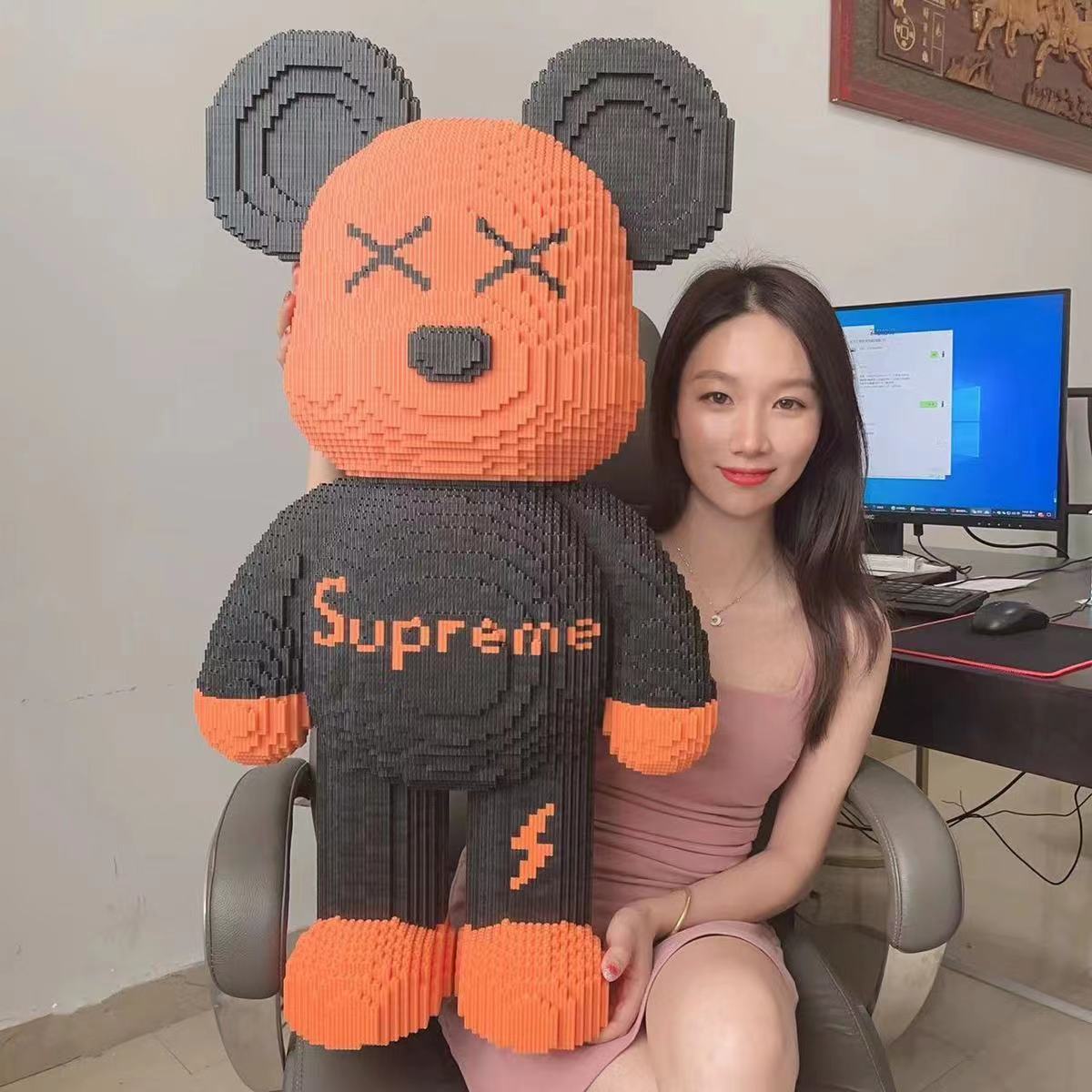 New Design Plastic Colorful Blocks Super Building Bear Construction Building Blocks DIY Toy Sets for Decoration