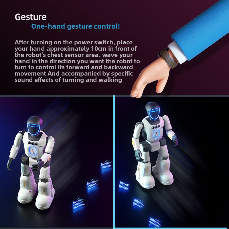 Cross-border Exclusive Gesture Sensing Remote Control AI Smart Robot Children's Toy Glow Programmable Early Education Dancing