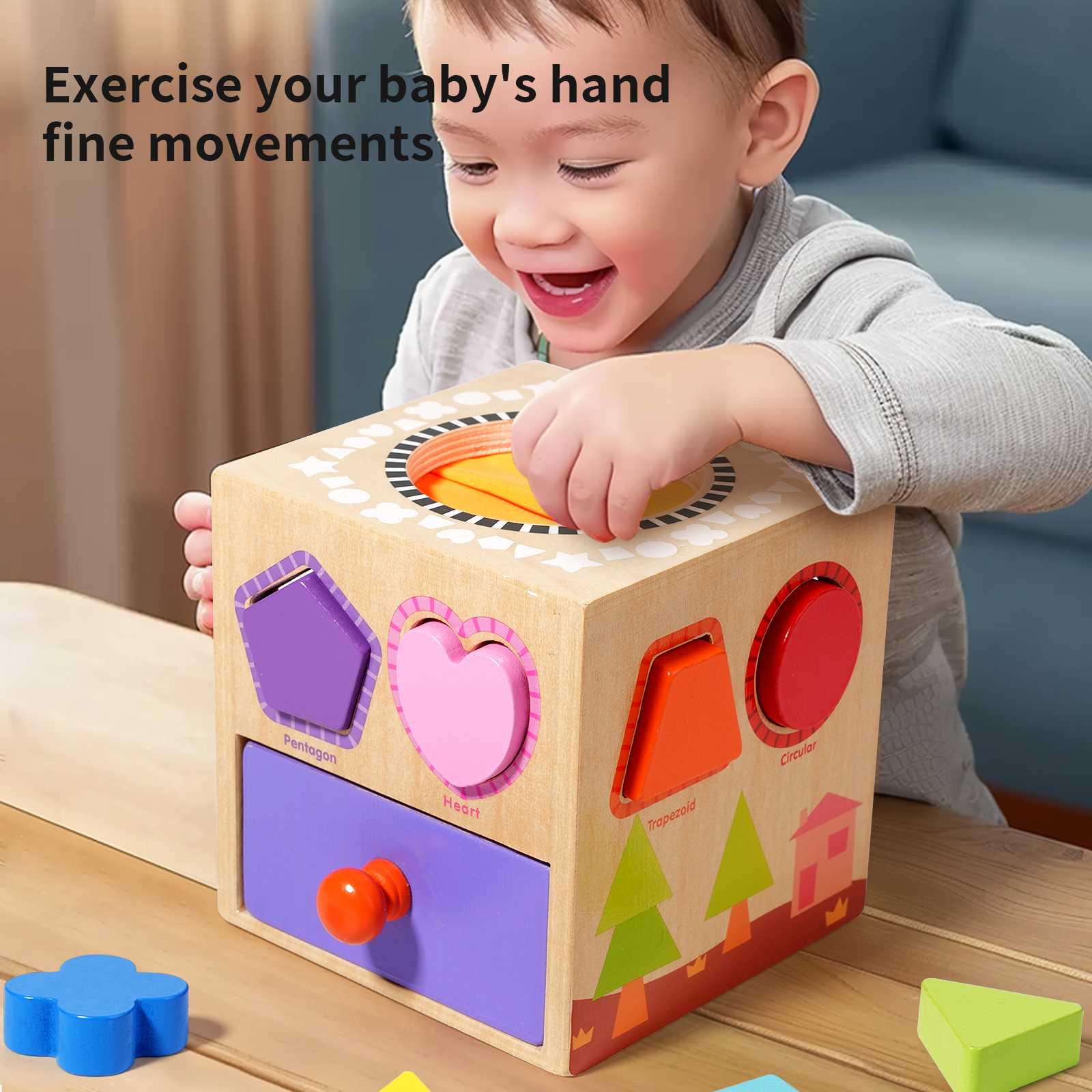 Children's Wooden Shape-matching Touch Box Early Education and Intelligence Toy