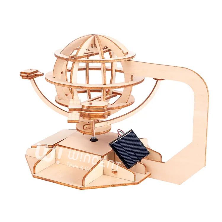 3d puzzle wooden earth and satellite kite