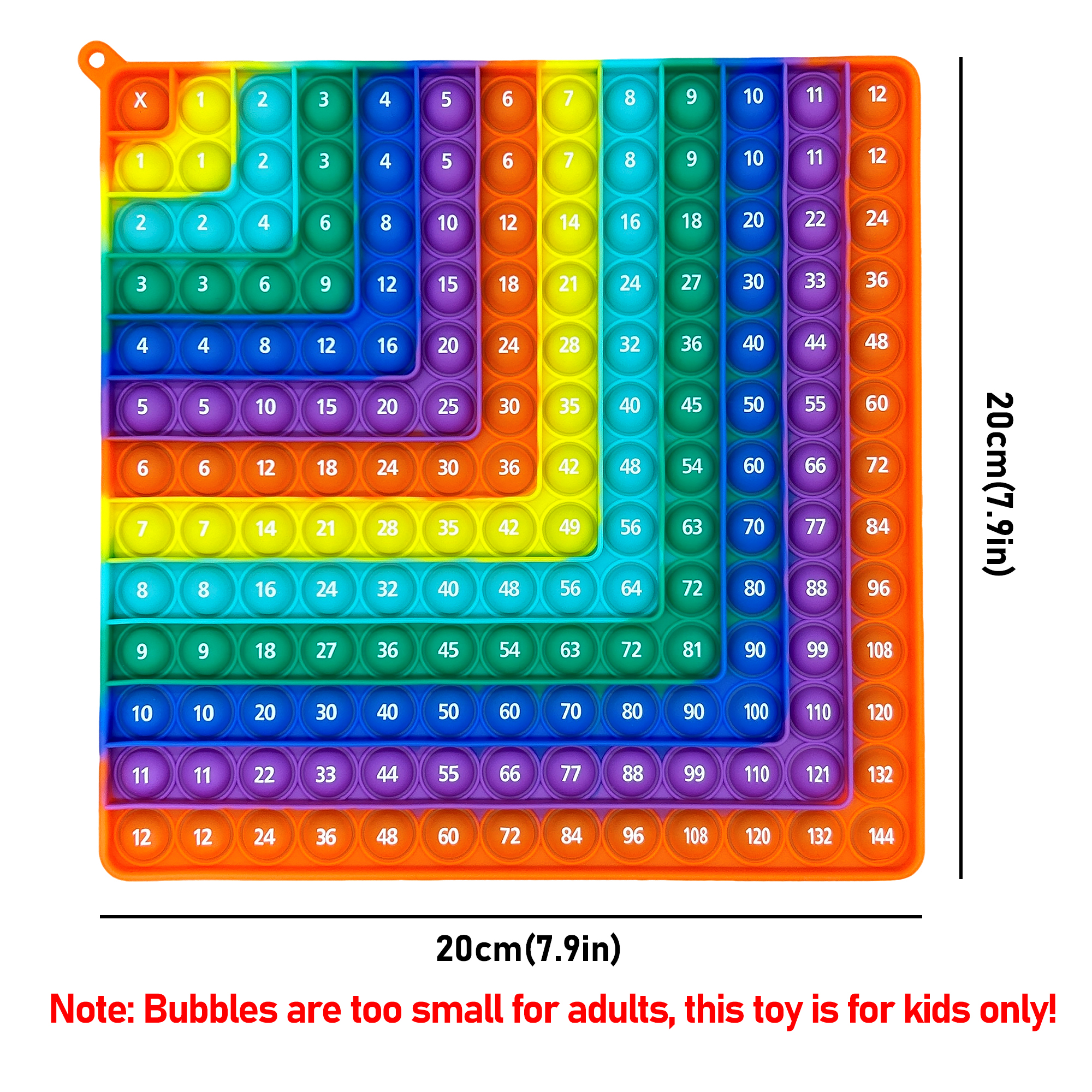 Wholesale Silicone Multiplication Board Games 12x12 Math Learning Push Pop Bubble Educational Fidget Toys ASTM/EN71/CE/CPC