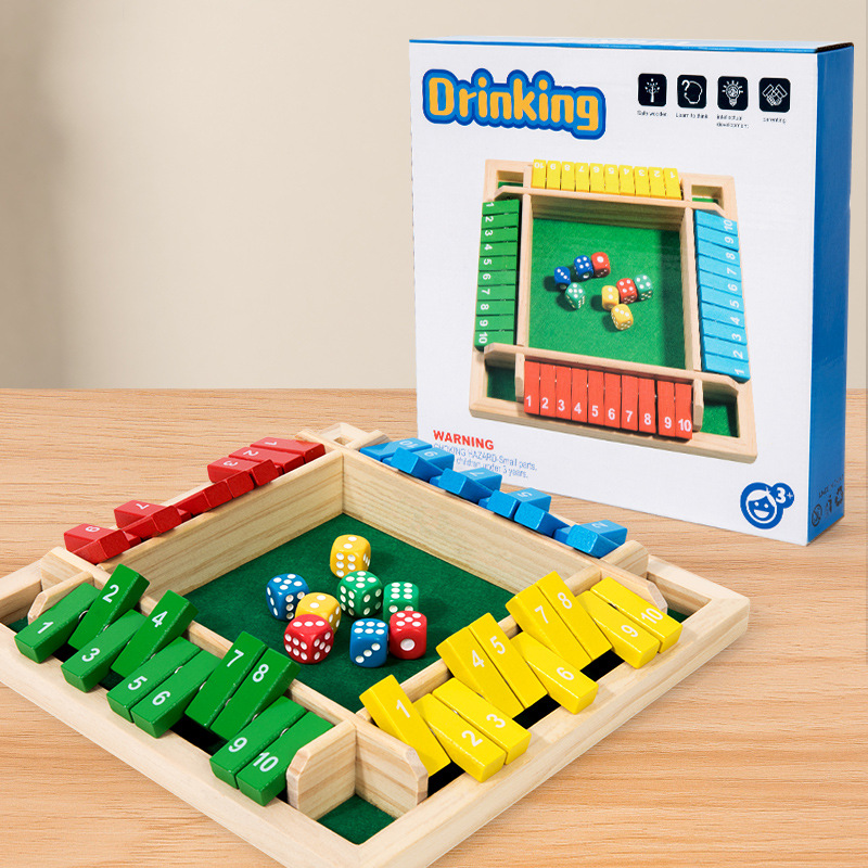 In Stock Hot Wooden Family Educational Board Game Shut the Box for Children with Custom Logo-Educational Toys