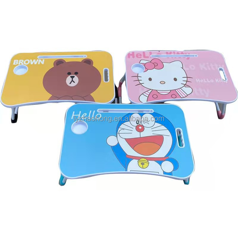 Children's Folding Study Table Mini Folding Computer Desk Folding Computer Desk Bed Computer Desk 60X40CM