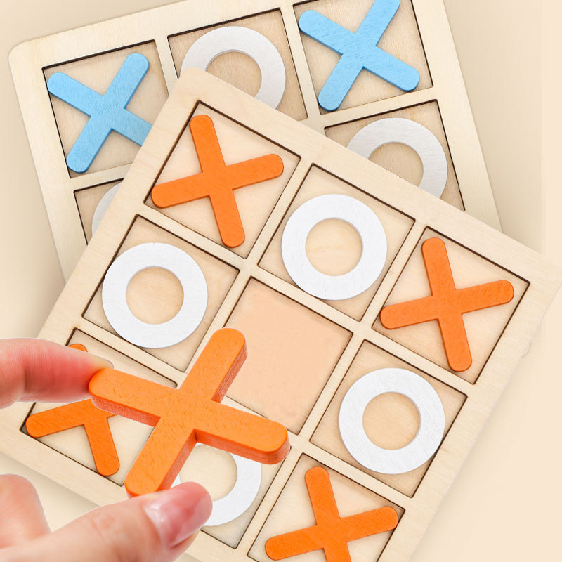 Custom Tic-tac-toe XO Chess Education Learning Puzzle Board Games Logical Thinking Double Battle Toys for Kids Boys Girls