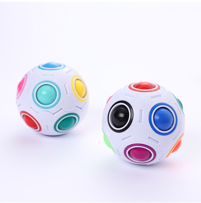 Magic Rainbow Puzzle Ball Speed Cube Ball Puzzle Game Fun Stress Reliever Magic Ball Brain Teaser Fidget Toys For Children