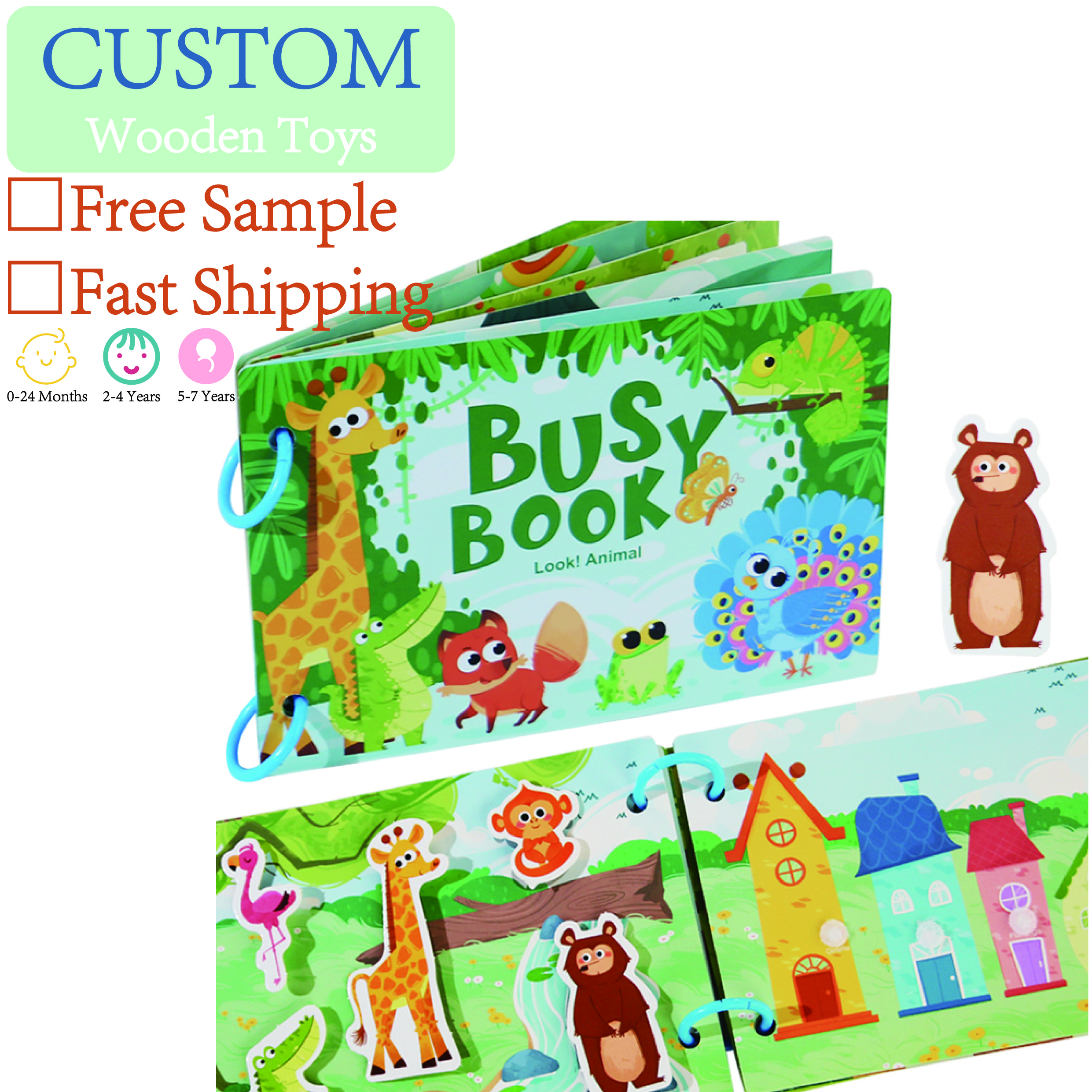 Montessori Inspired Educational Toys Preschool Kindergarten Learning Busy Book With Sticker Activities For Kids Picture Books