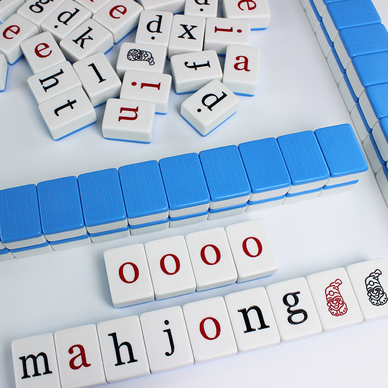 English Alphabet &amp; Words Mahjong Tiles Children's Educational Board Game for Brain and Logic Training