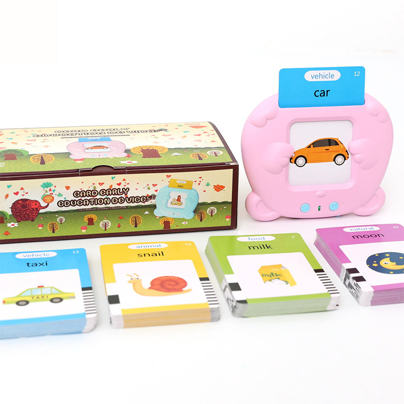 Kids Preschool Customizable Languages Learning Machine Toy Talking Flash Cards ABS Plastic Animal Shape Lithium Battery