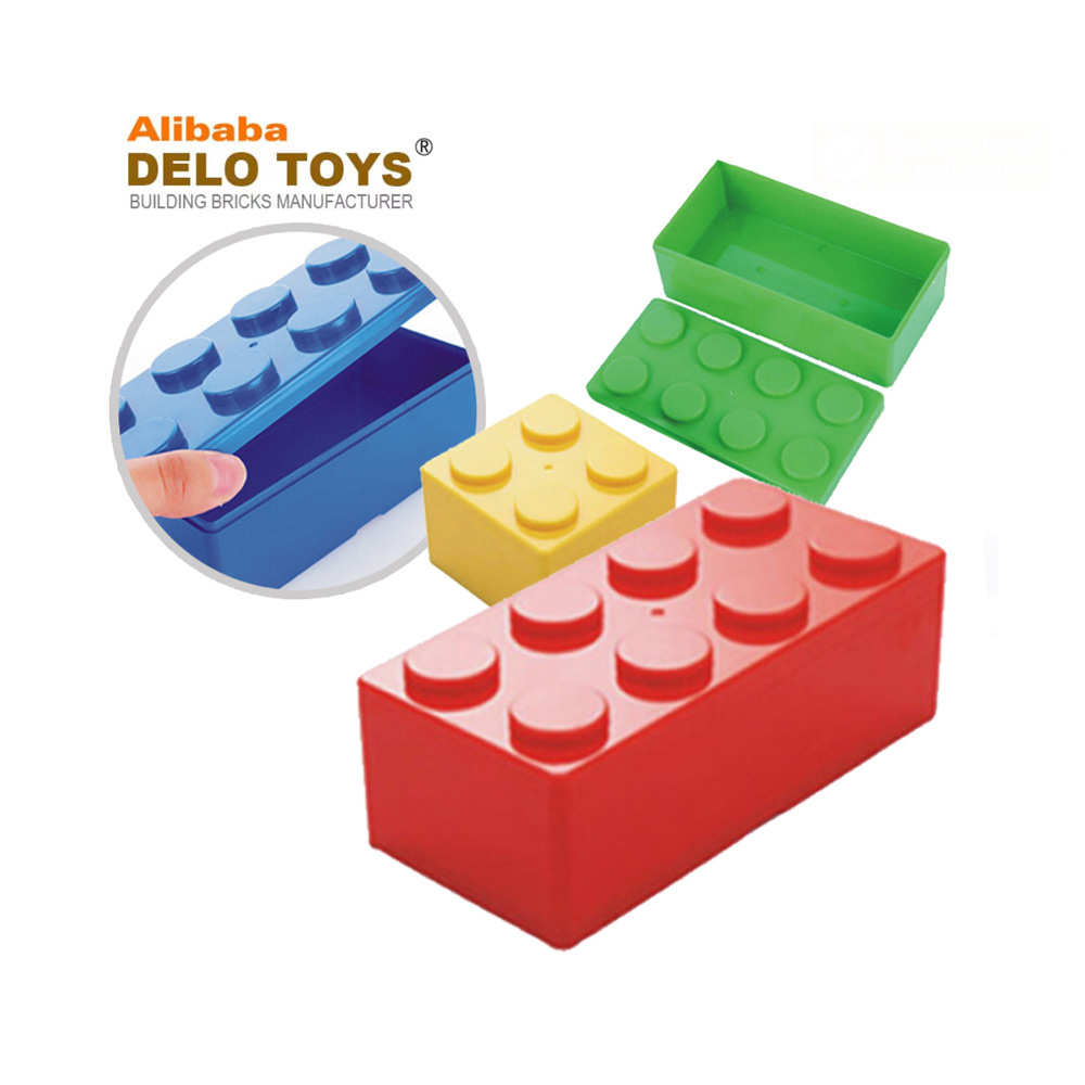 DELO TOYS ( 4 Colors 2 DESIGNS ) Building Blocks Bricks PLASTIC PP Storage Box Toys Collection Stationery Pencil case (DE00057)