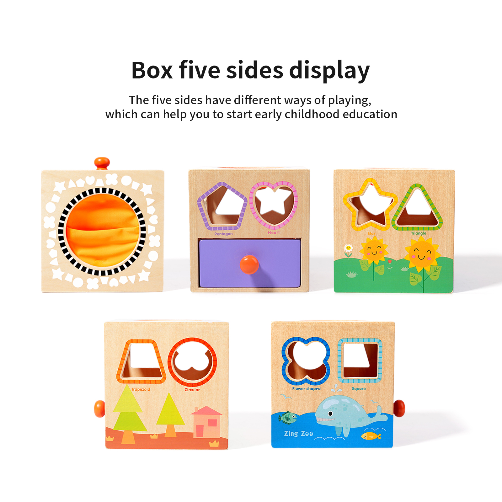 Children's Wooden Shape-matching Touch Box Early Education and Intelligence Toy