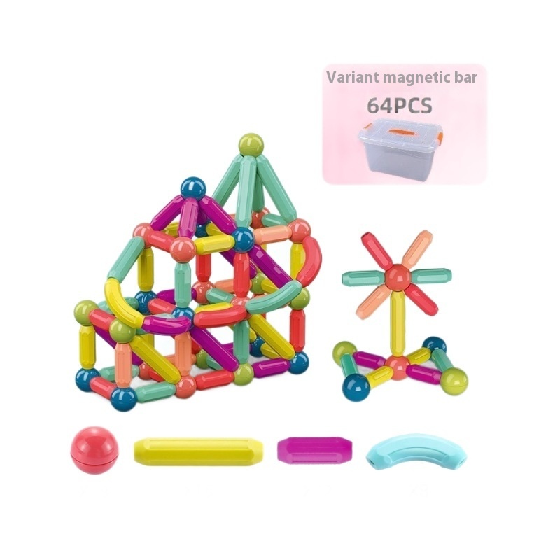 51 Variant Magnetic Rod Children's Assembled Magnetic Building Blocks Early Education Puzzles Factory Stock Wholesale