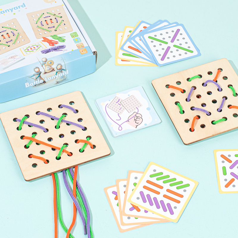 Wooden Lacing Toys - Early Learning Educational Tools Various Shapes Ideal for Birthday and Holiday Gifts