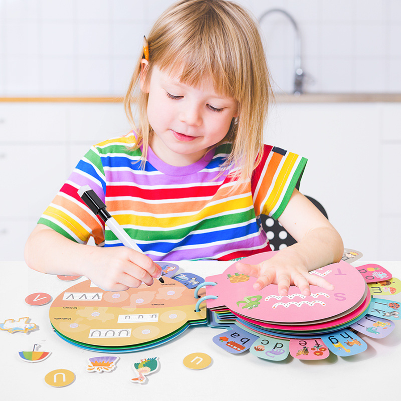Educational Children Alphabet Busy Book Montessori English Letter Game Toys Kids Learning Pen Control Training Toy Quiet Book