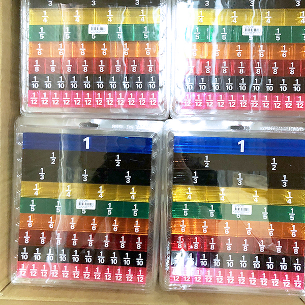 Educational Materials PLOMA Plastic Double-Sided Decimal Fraction Tiles-Teaching Durable &amp; Colorful 20x30cm 9 Colors Ages 5-13