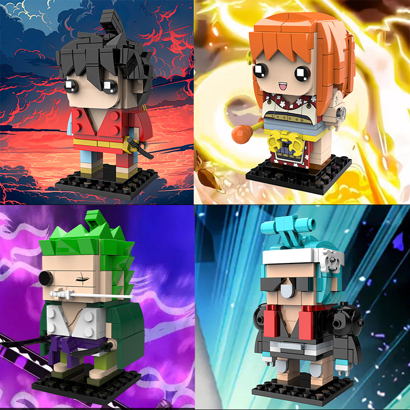 Hot-selling Anime Figures Brick Head Moc Brick Building Block Sets Mini Figures Custom DIY Anime Toy Gift for Kids