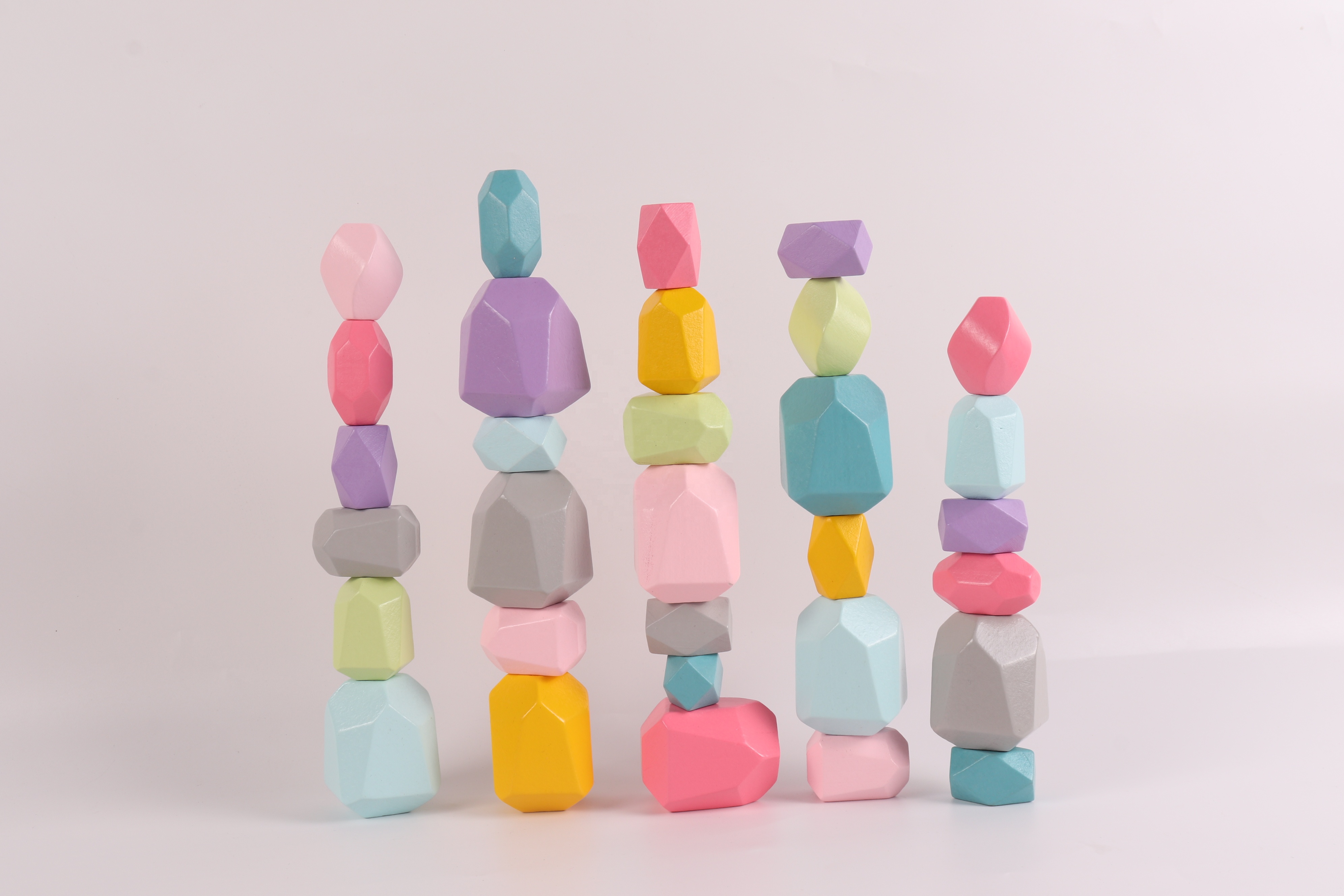 High Quality Color Building Blocks Educational Toys Balance Wooden Balance Stones Toys Building Blocks Toy For Kids