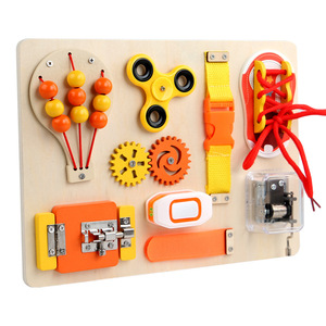 Custom Montessori Children's Wooden Hot Air Balloon Gear Busy Board Game Educational Activity Sensory Gift Toys for Boy Girls