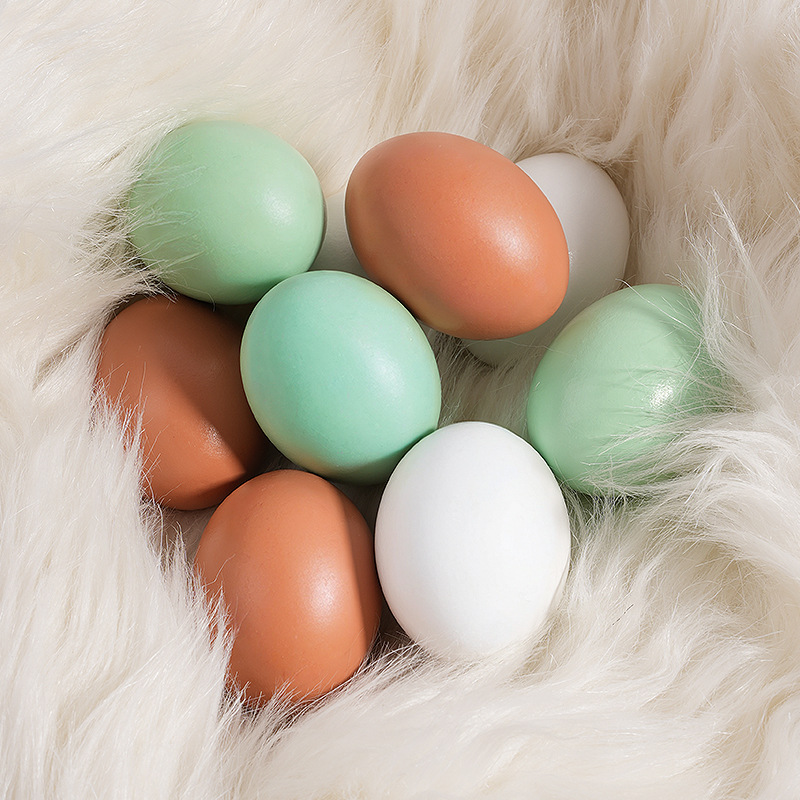 Spinning Toy Wooden Food - Egg and Duck Egg Set - Children's Pretend Play Coloring Artworks - Pranks Toys